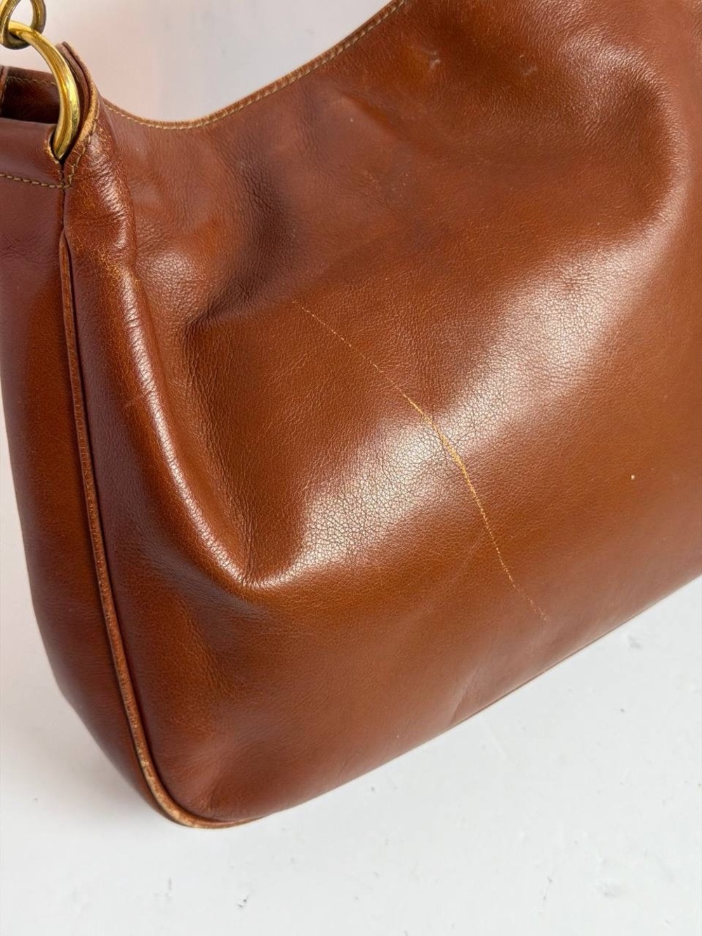 Gucci Bamboo Brown Leather Hobo Shoulder Bag READ - Picture 8 of 13
